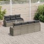 vidaXL Set da giardino in rattan sintetico a 8 pezzi con cuscini grigi e struttura in acacia.