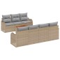 vidaXL Set di divani da giardino 8 pezzi con cuscini in rattan sintetico beige e acacia.