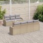 vidaXL Set di divani da giardino 8 pezzi con cuscini in rattan sintetico beige e acacia.