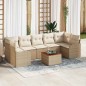 vidaXL Set di divani da giardino 8 pezzi con cuscini, in rattan sintetico beige e acacia.