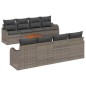 vidaXL Set giardino da 9 pezzi con cuscini in poly rattan grigio e acacia