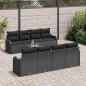 vidaXL Set da giardino 9 pezzi con cuscini in polyrattan nero e legno di acacia