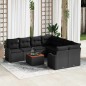 vidaXL Set divani da giardino da 9 pezzi con cuscini in polirattan neri e acacia