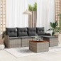 vidaXL Set di divani da giardino 6 pezzi con cuscini grigi, in rattan sintetico e acacia