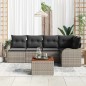 vidaXL Set di divani da giardino 6 pezzi con cuscini grigi in rattan, poliestere e acacia