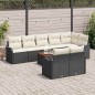 vidaXL Set di Sofà da Giardino 9 Pezzi con Cuscini in Rattan Sintetico Nero e Legno di Acacia