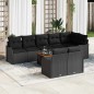 vidaXL Set di divani da giardino 9 pezzi con cuscini in rattan nero e legno di acacia vidaXL Set di divani da giardino 9 pezzi con cuscini in rattan nero e legno di acacia
