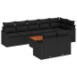 vidaXL Set di divani da giardino 9 pezzi con cuscini in rattan nero e legno di acacia vidaXL Set di divani da giardino 9 pezzi con cuscini in rattan nero e legno di acacia