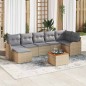 vidaXL Set di divani da giardino da 8 pezzi con cuscini in rattan sintetico beige e legno di acacia