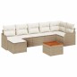 vidaXL Set di divani da giardino con cuscini beige, in rattan sintetico e legno di acacia, composto da 8 pezzi.