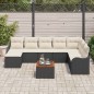 vidaXL Set divani da giardino 9 pezzi con cuscini, rattan polipropilene nero e acacia