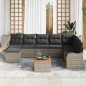 vidaXL Set da Giardino da 9 Pezzi con Cuscini in Rattan Polietilene Grigio e Acacia
