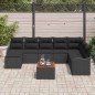 vidaXL Set di Sofá da Giardino in 9 Pezzi con Cuscini in Rattan Sintetico Nero e Acacia