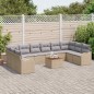 vidaXL Set da Giardino da 11 Pezzi con Cuscini Beige in Rattan Sintetico e Acacia