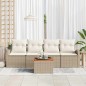 vidaXL Set di divani da giardino 5 pezzi con cuscini beige in rattan sintetico e acacia