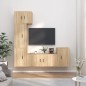Set di Mobili Porta TV 5 pz Rovere Sonoma in Legno Multistrato Set di Mobili Porta TV 5 pz Rovere Sonoma in Legno Multistrato