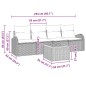 vidaXL Set di divano da giardino 5 pezzi con cuscini in polyrattan nero e acacia