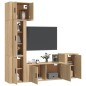 Set di Mobili Porta TV 5 pz Rovere Sonoma in Legno Multistrato Set di Mobili Porta TV 5 pz Rovere Sonoma in Legno Multistrato