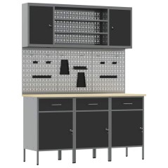 Set da lavoro VidaXL 7 pezzi in acciaio nero