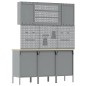 Set da lavoro VidaXL 7 pezzi in acciaio nero
