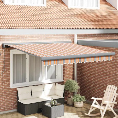 vidaXL Tenda da sole manuale pieghevole a strisce multicolori 300x250 cm