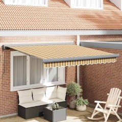 vidaXL Tenda da sole manuale retrattile a strisce multicolore 350x250 cm
