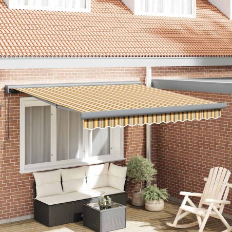 vidaXL Tenda da sole manuale retrattile a strisce multicolore 350x250 cm