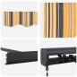 vidaXL Tenda da sole manuale retrattile a strisce multicolore 350x250 cm