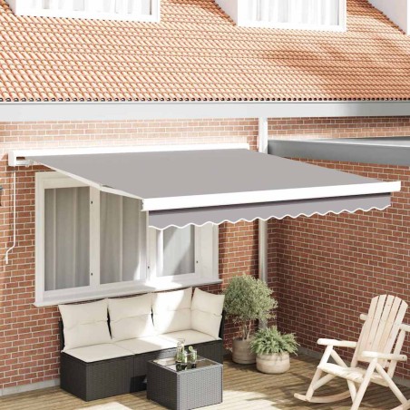 vidaXL Tenda manuale retraibile grigia 350x250 cm