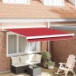vidaXL Tenda Retrattile Manuale Rossa 350 x 250 cm di vidaXL Tenda Retrattile Manuale Rossa 350 x 250 cm di