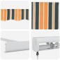 vidaXL Tenda a braccio manuale retrattile verde e giallo 350 x 250 cm