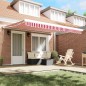 vidaXL Tenda Parasole Retrattile Automatica a Strisce Rosse e Bianche 400x300 cm