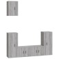 Set di Mobili Porta TV 5 pz Grigio Sonoma in Legno Multistrato Set di Mobili Porta TV 5 pz Grigio Sonoma in Legno Multistrato