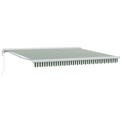 vidaXL Tendalino Automatico Retrattile Verde e Bianco 400x300 cm