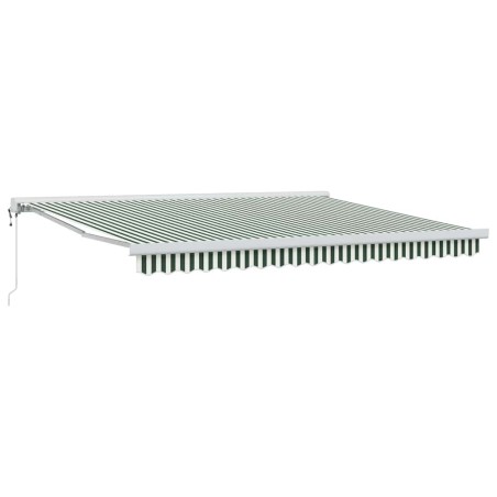 vidaXL Tendalino Automatico Retrattile Verde e Bianco 400x300 cm