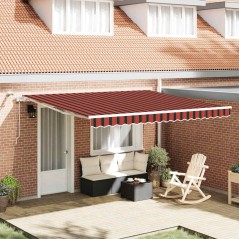 vidaXL Tenda da Sole Retrattile Automatica con LED Arancione e Marrone 400x350 cm