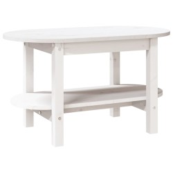 vidaXL Tavolino da Salotto Bianco 80x45x45cm in Legno Massello di Pino
