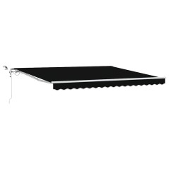 vidaXL Tenda da sole automatica retrattile con LED nera 400x350 cm
