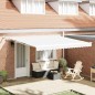 vidaXL Tenda Retrattile Automatica con LED Bianca 400x350 cm