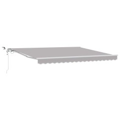 vidaXL Tenda da Sole Retrattile Automatica con Luce LED Grigia Chiara 400 x 350 cm