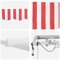 vidaXL Tenda da Sole Retrattile Automatica con LED Striscia Rossa e Bianca 450x300 cm