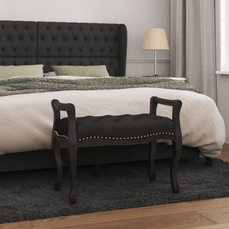 Panca Nera 80x45x60 cm in Velluto Panca Nera 80x45x60 cm in Velluto