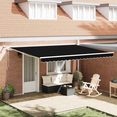 vidaXL Tenda da sole automatica e retrattile nera 450x300 cm