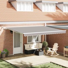 vidaXL Tenda Retrattile Automatizzata con Luce LED Grigia Chiara - 450 x 300 cm