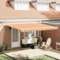 vidaXL Tenda Retrattile Automatica con LED Gialla e Arancione, 450x350 cm