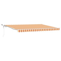 vidaXL Tenda Retrattile Automatica con LED Gialla e Arancione, 450x350 cm