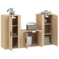 Set di Mobili Porta TV 3 pz Rovere Sonoma in Legno Multistrato