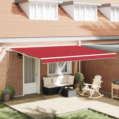 vidaXL Tenda Retrattile Automatica con LED Rossa di , 450x350 cm