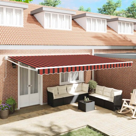 vidaXL Tenda a Braccio Manuale Ritrattile Arancione e Marrone 500x300 cm