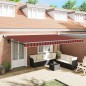 vidaXL Tenda a braccio retrattile automatica Arancione e Marrone 500x300 cm
